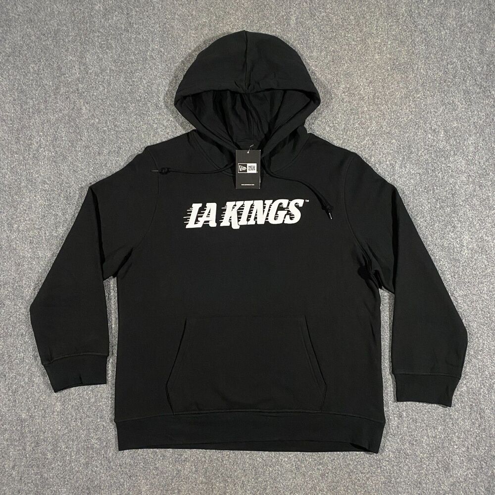 Los Angeles LA Kings Wordmark Logo New Era Hoodie Womens 2XL Black NHL Hockey